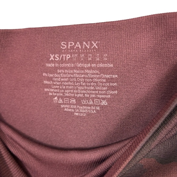 SPANX Leggings Camo Wine Seamless Size XS - Picture 4 of 7